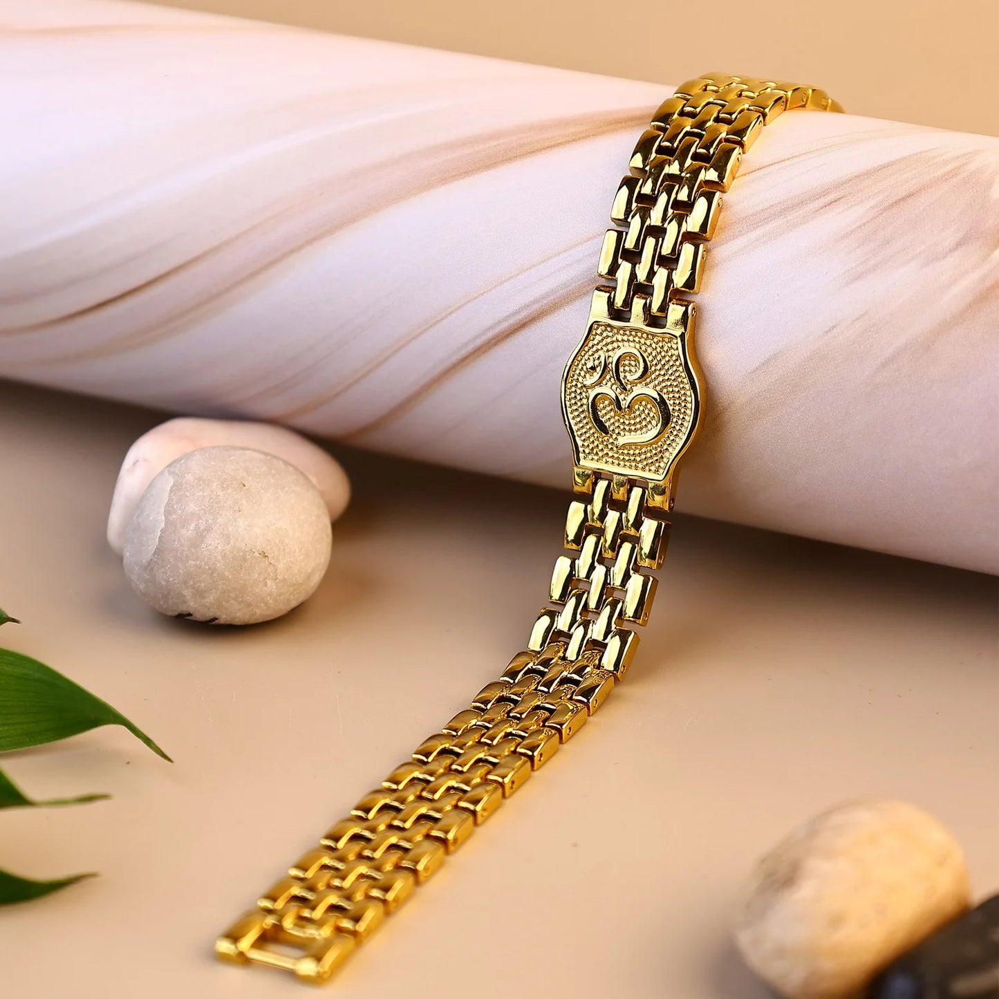 Om Gold Bracelet For Men