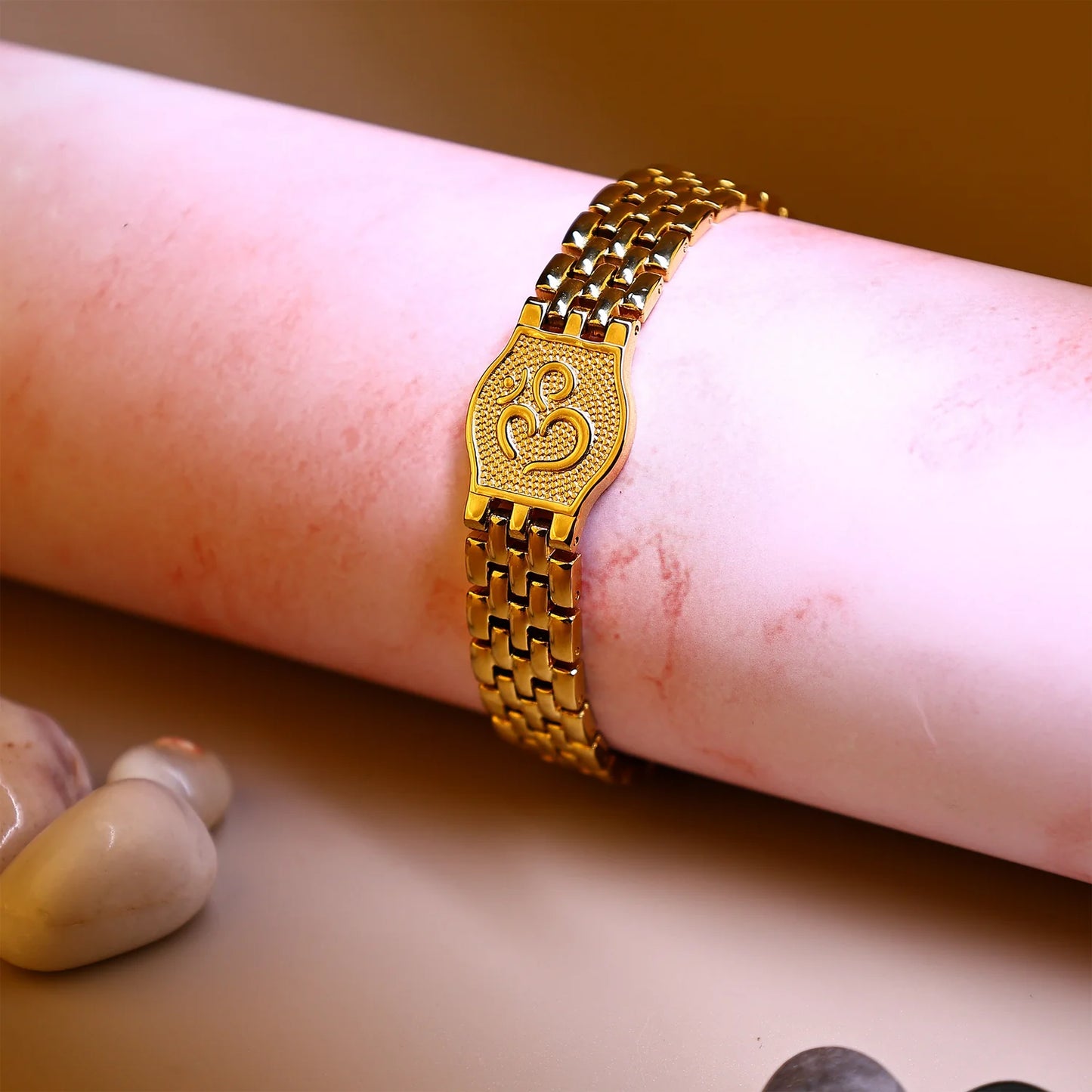 Om Gold Bracelet For Men