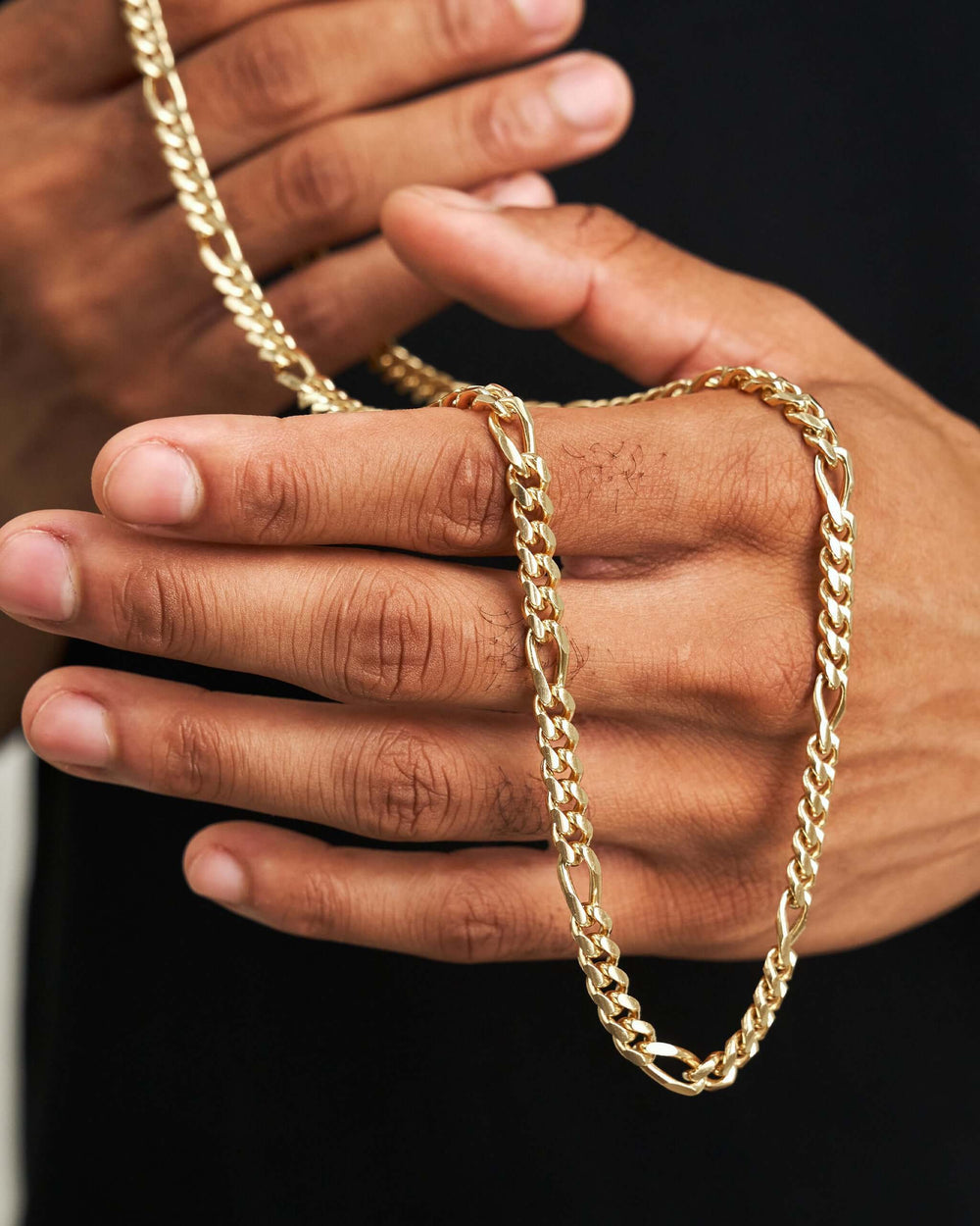 22k Gold Figaro Chain Necklace Men
