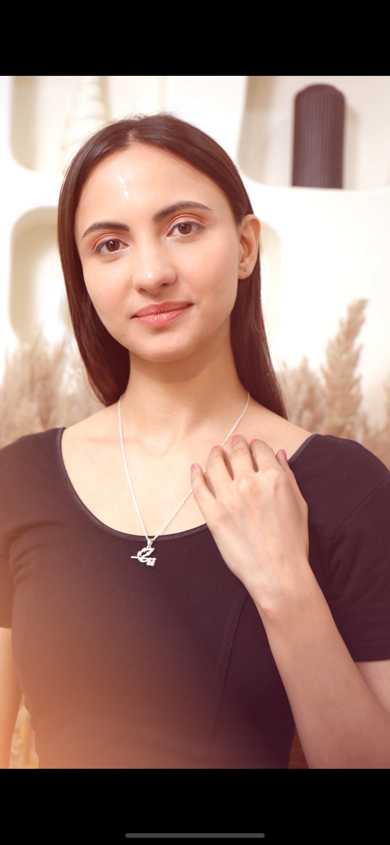 Silver Bansuri Chain Pendant