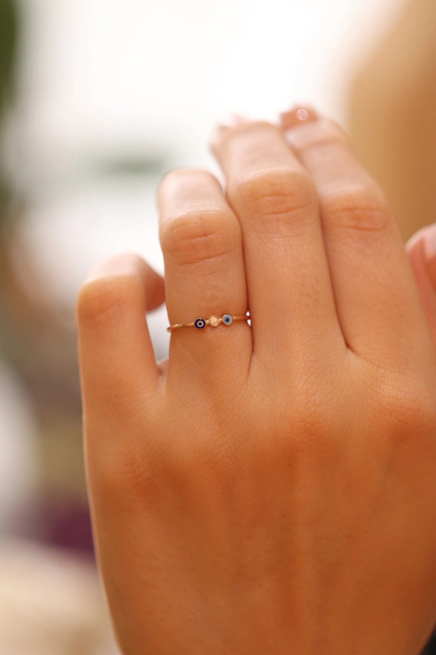 925 Sterling Silver Evil Eye Ring