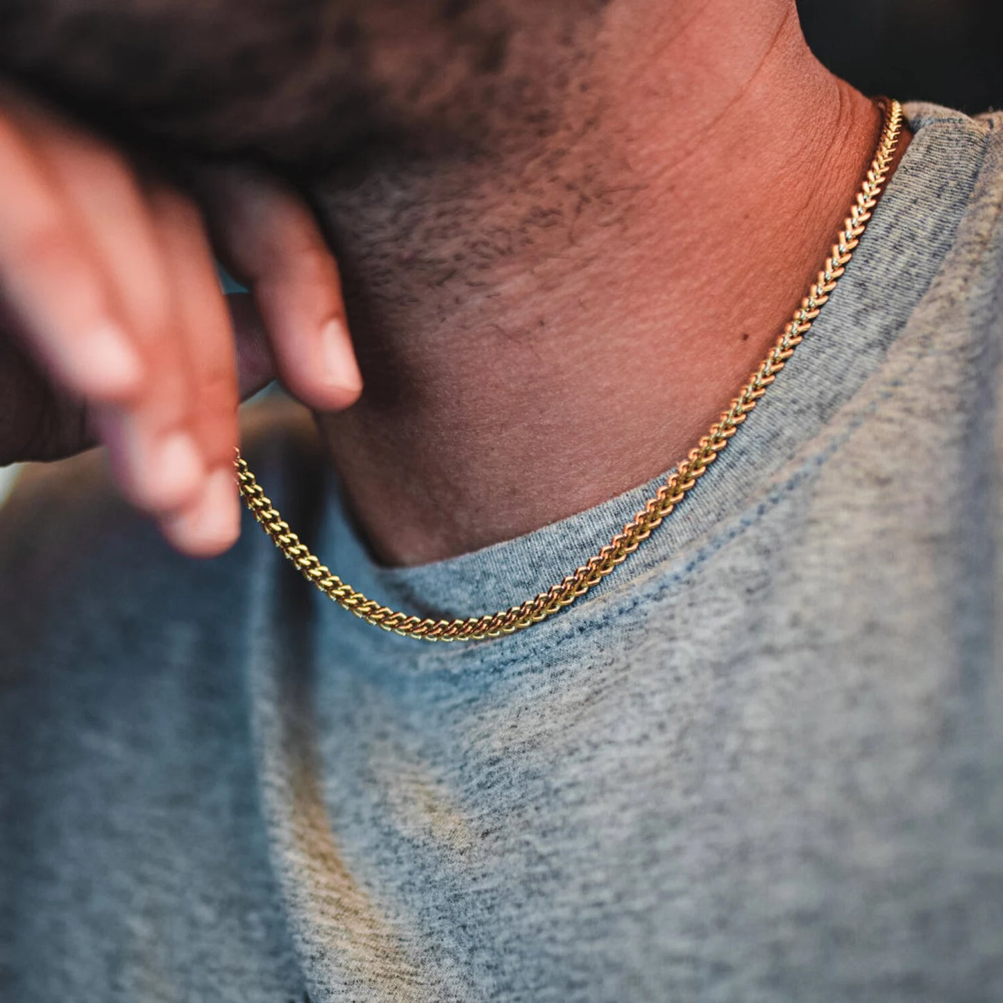 Fox Tail Chain Necklace 22k Unisex Necklace, Mens Gold Chain