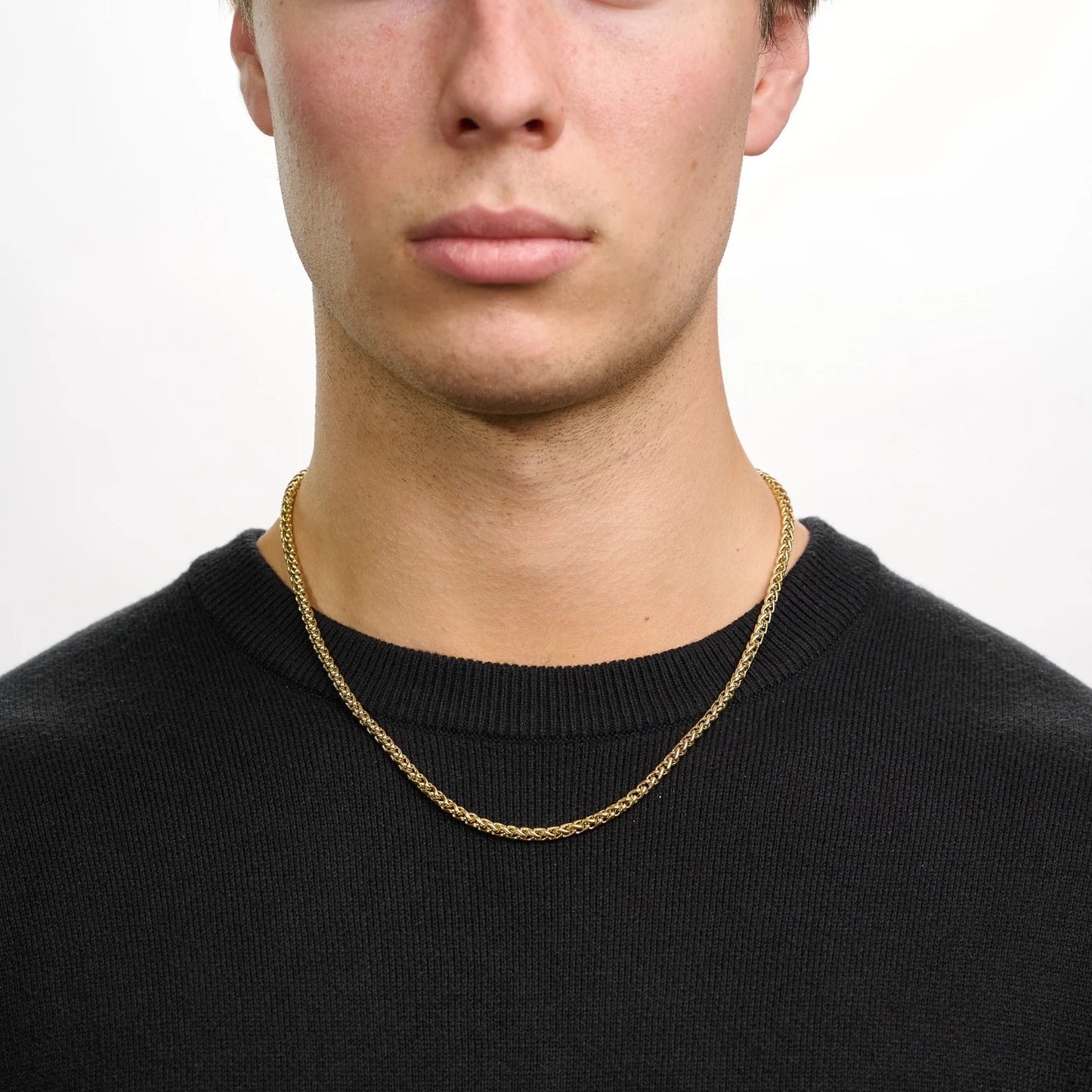Fox Tail Chain Necklace 22k Unisex Necklace, Mens Gold Chain