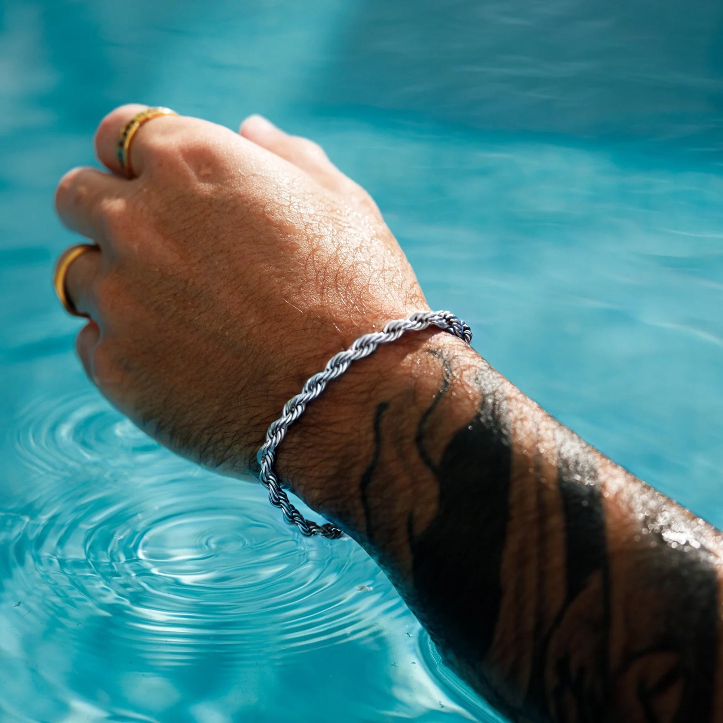 Silver Rope Chain Bracelet