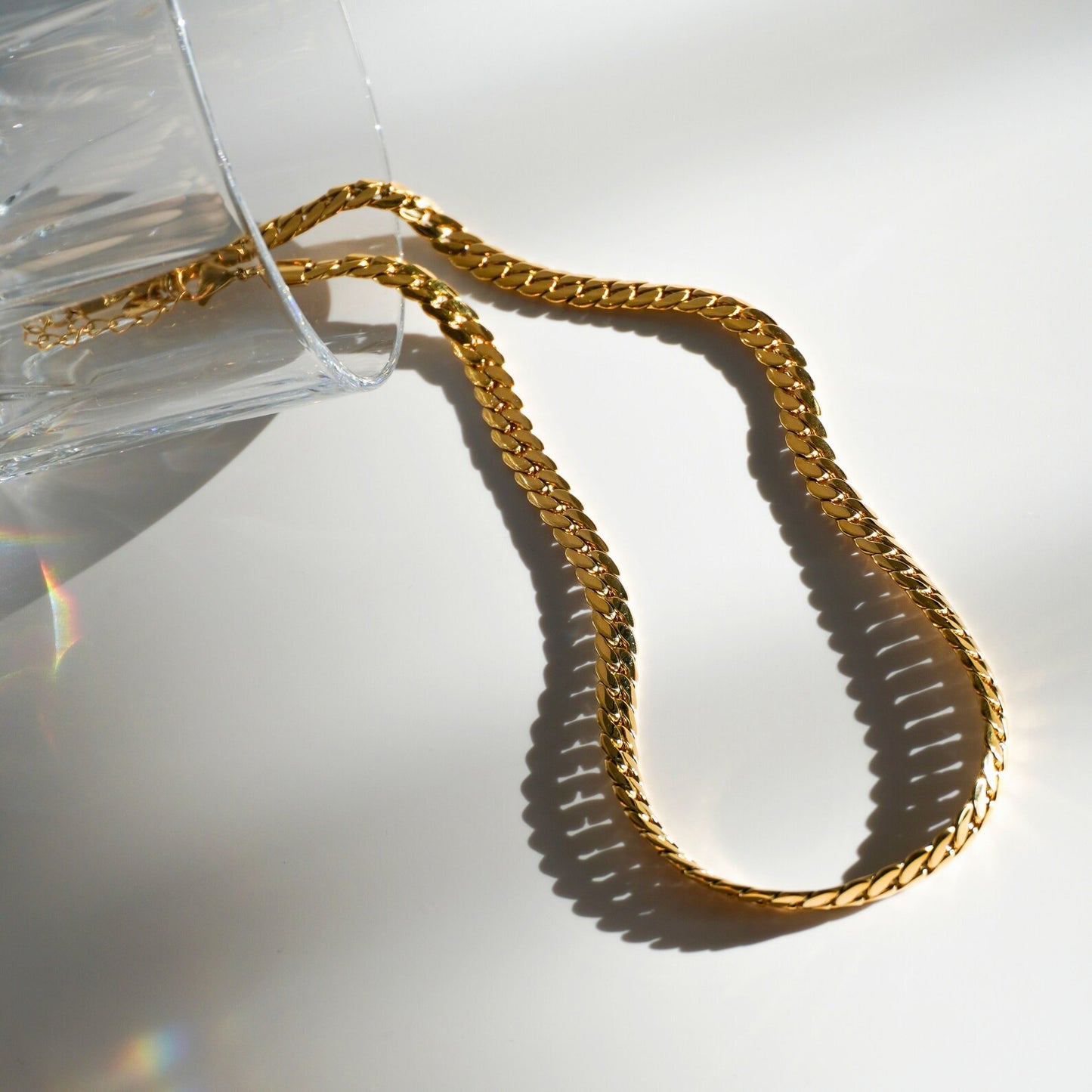 22k Flat Curb Chain Women