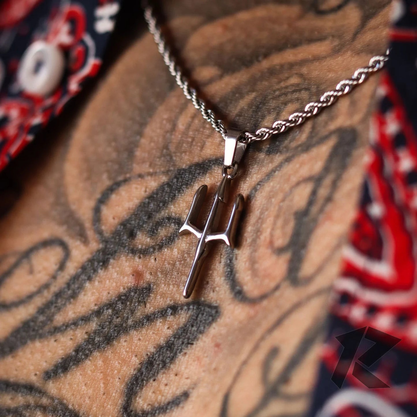 Rope Chain Trident Necklace
