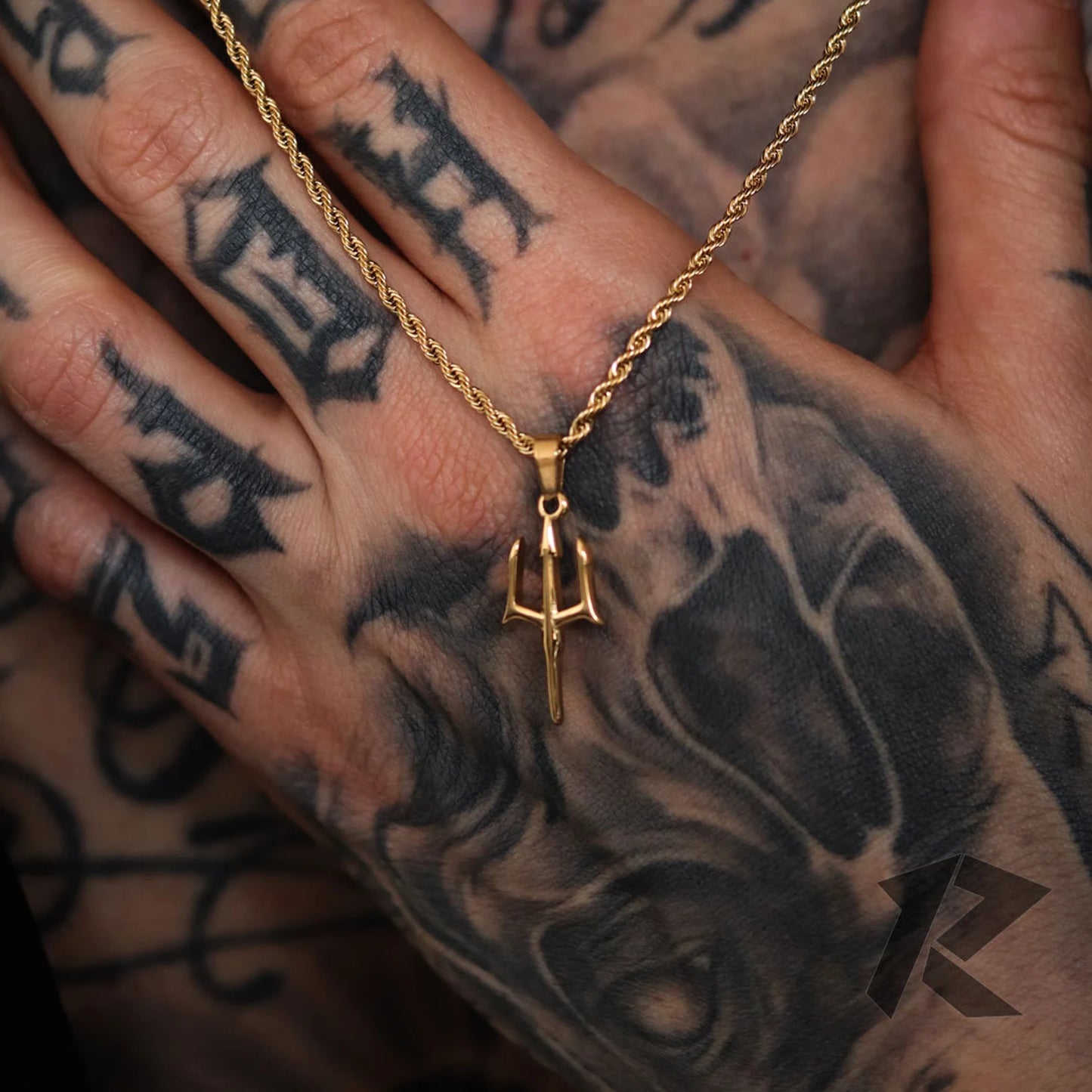 Rope Chain Trident Necklace