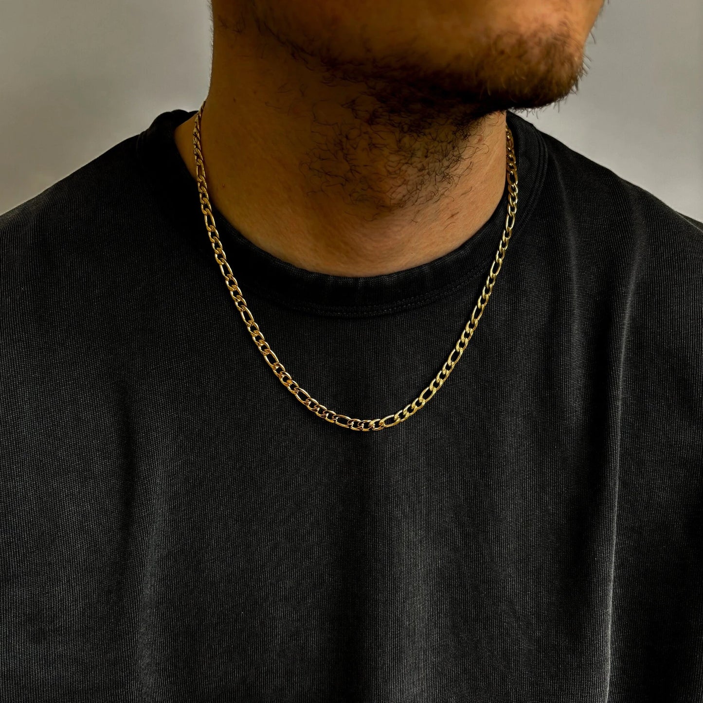 22k Gold Figaro Chain Necklace Men