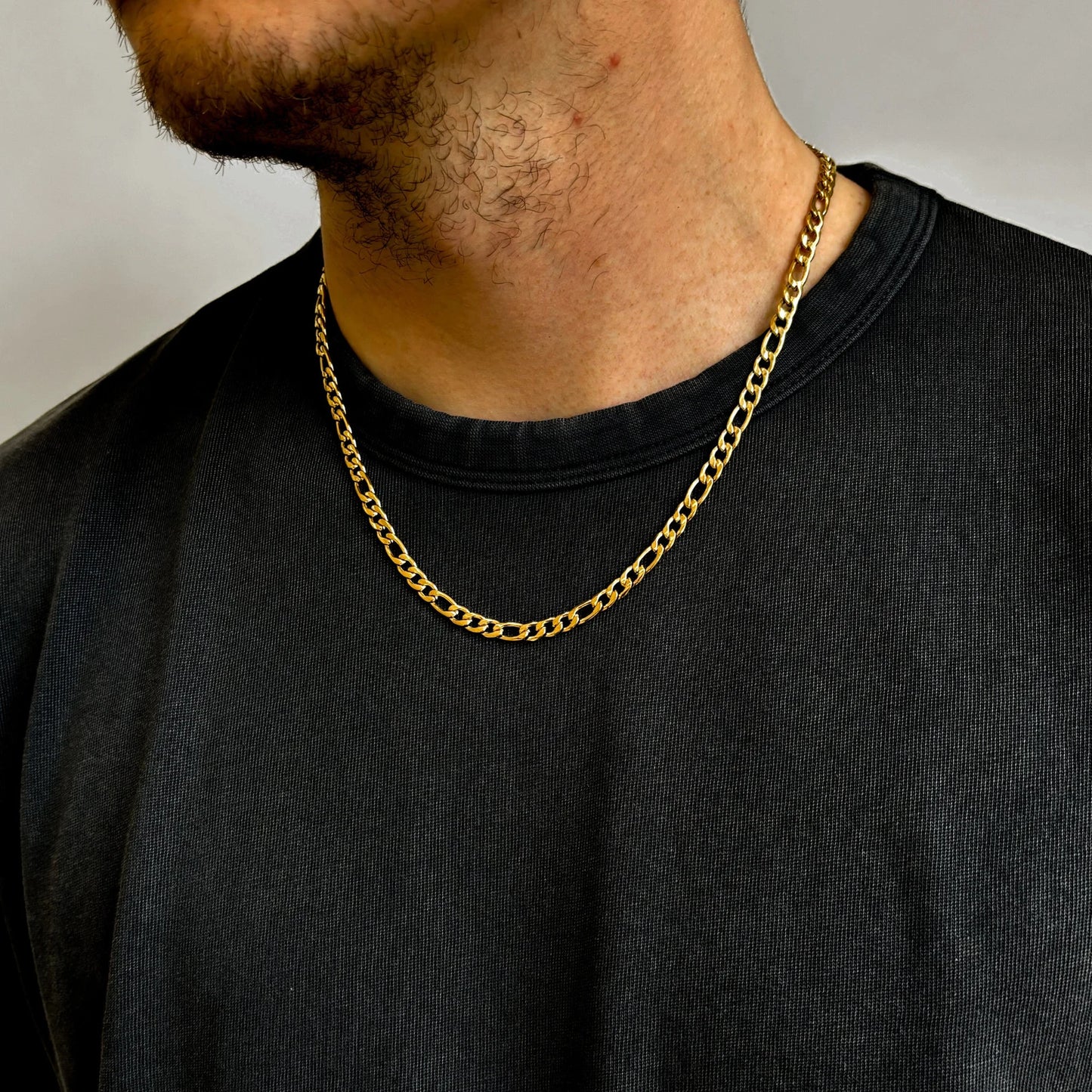 22k Gold Figaro Chain Necklace Men