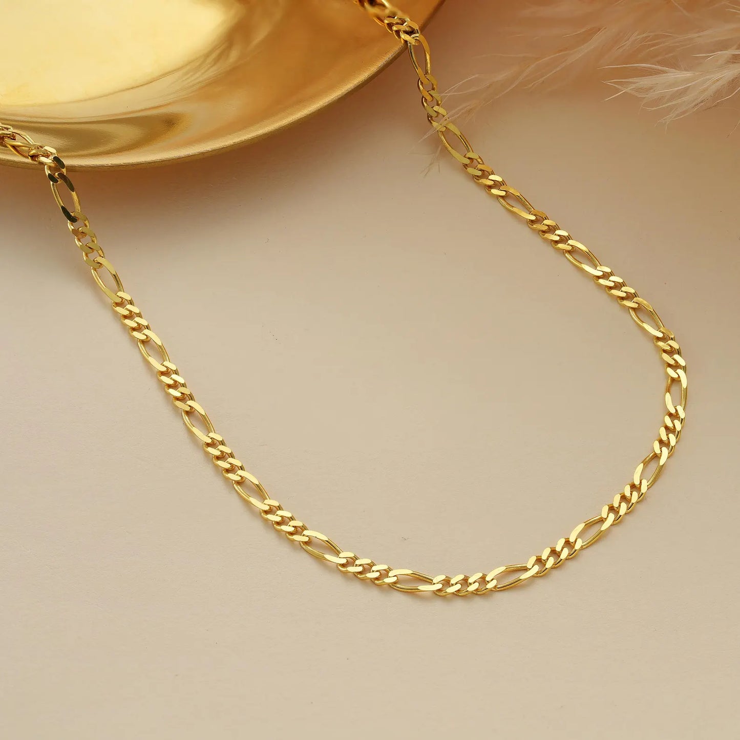 22k Gold Figaro Chain Necklace Women