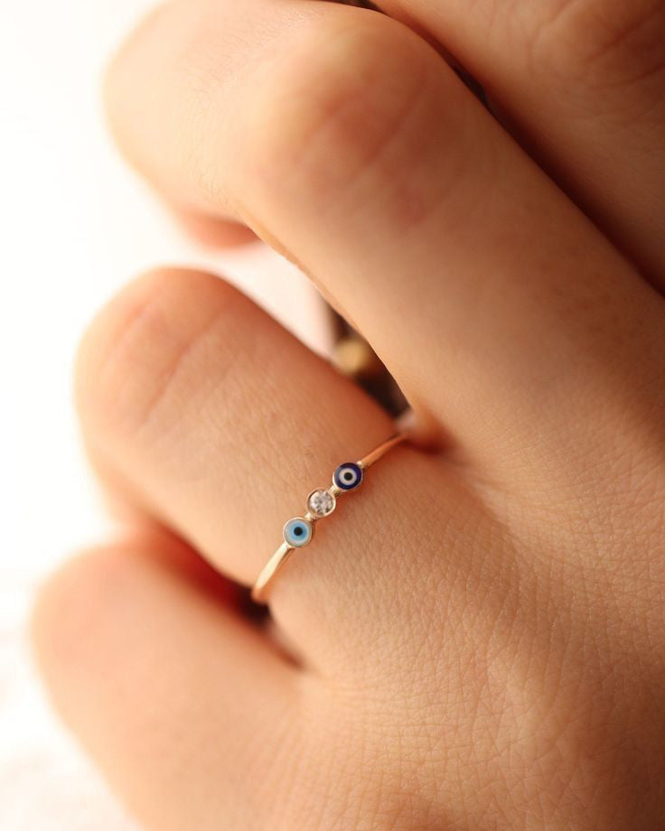 925 Sterling Silver Evil Eye Ring