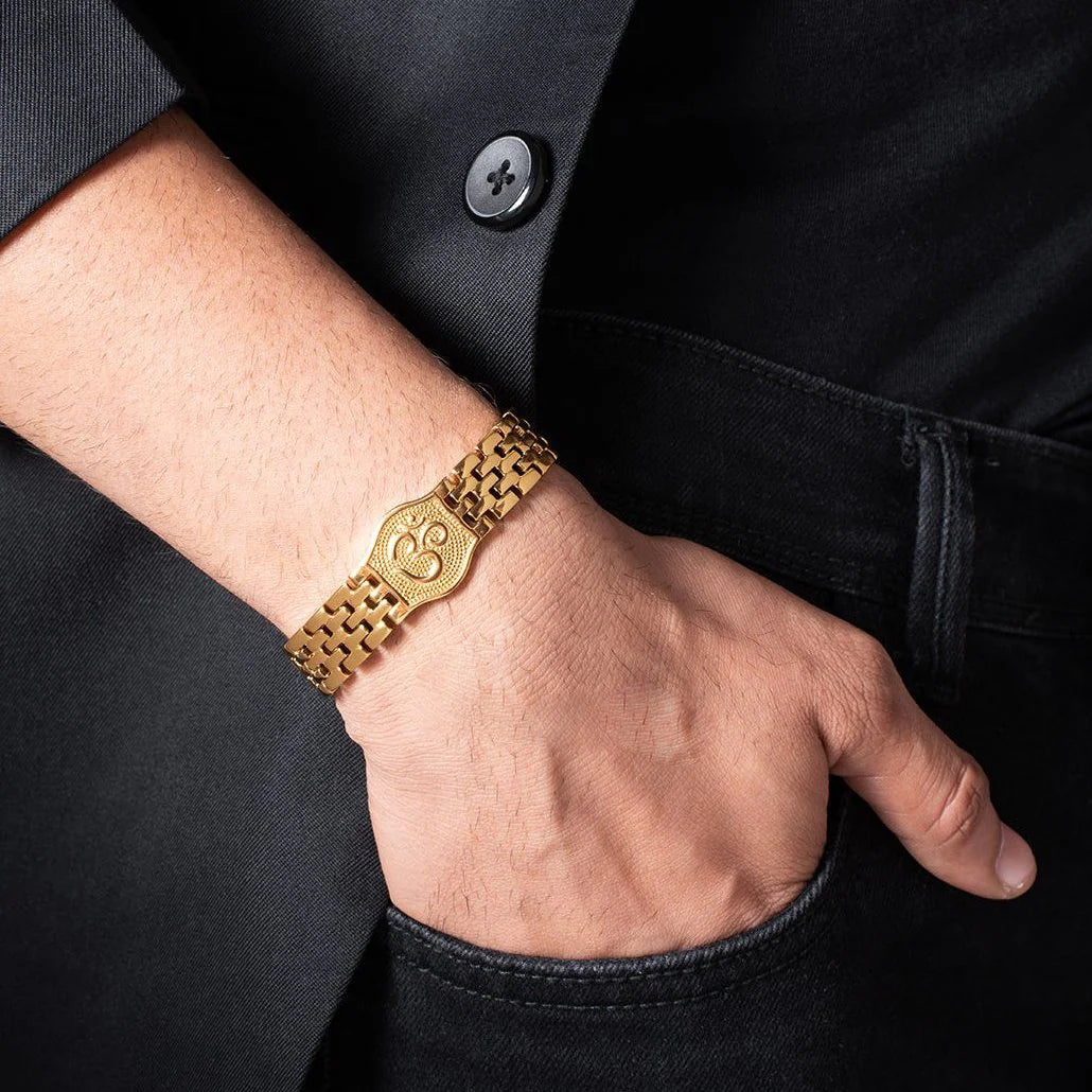 Om Gold Bracelet For Men