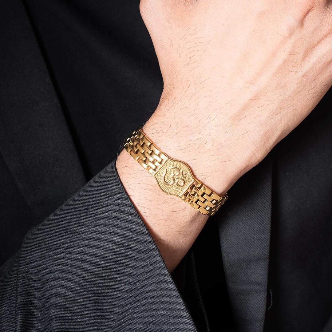 Om Gold Bracelet For Men