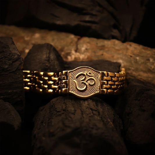 Om Gold Bracelet For Men