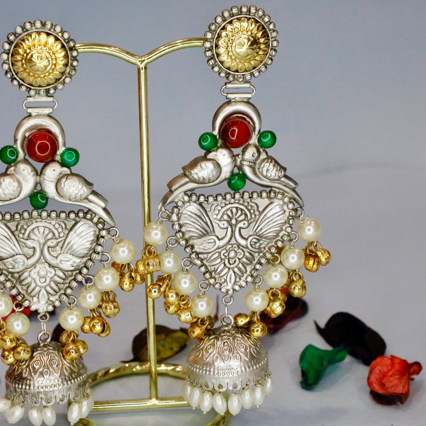 Sundial Silver Earrings Jhumka