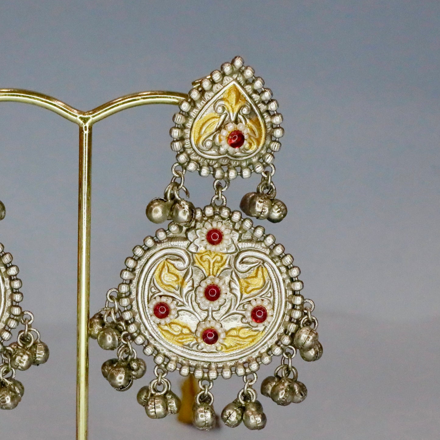 Rakta Silver Ghungru Jhumka Earrings