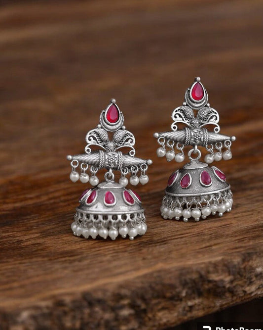 Ruby Silver Vastuvit Jhumki