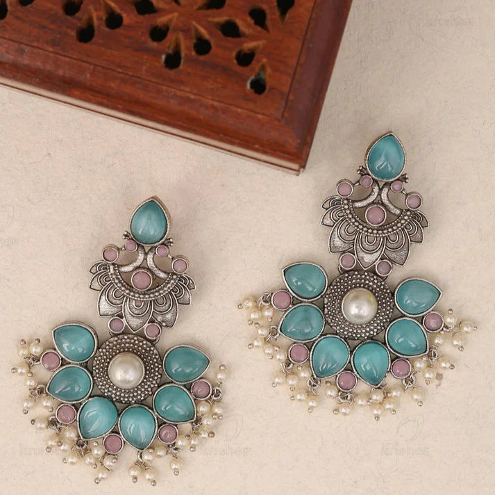 Jaipuri Silver Bali Jhumka