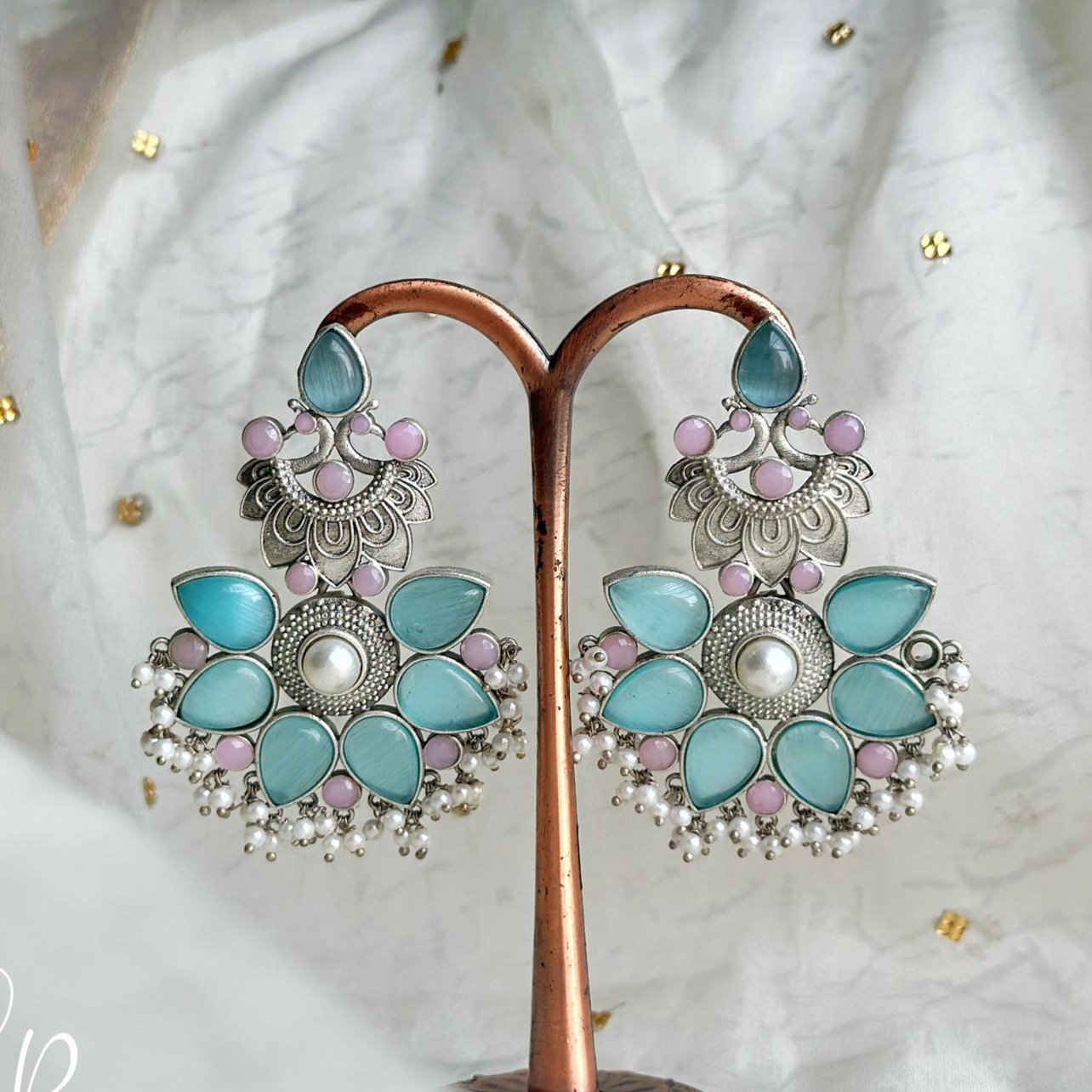 Jaipuri Silver Bali Jhumka