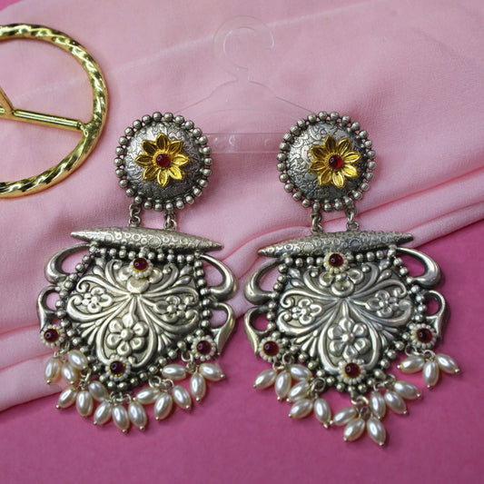 Saurabheya Silver Jhumka Earrings