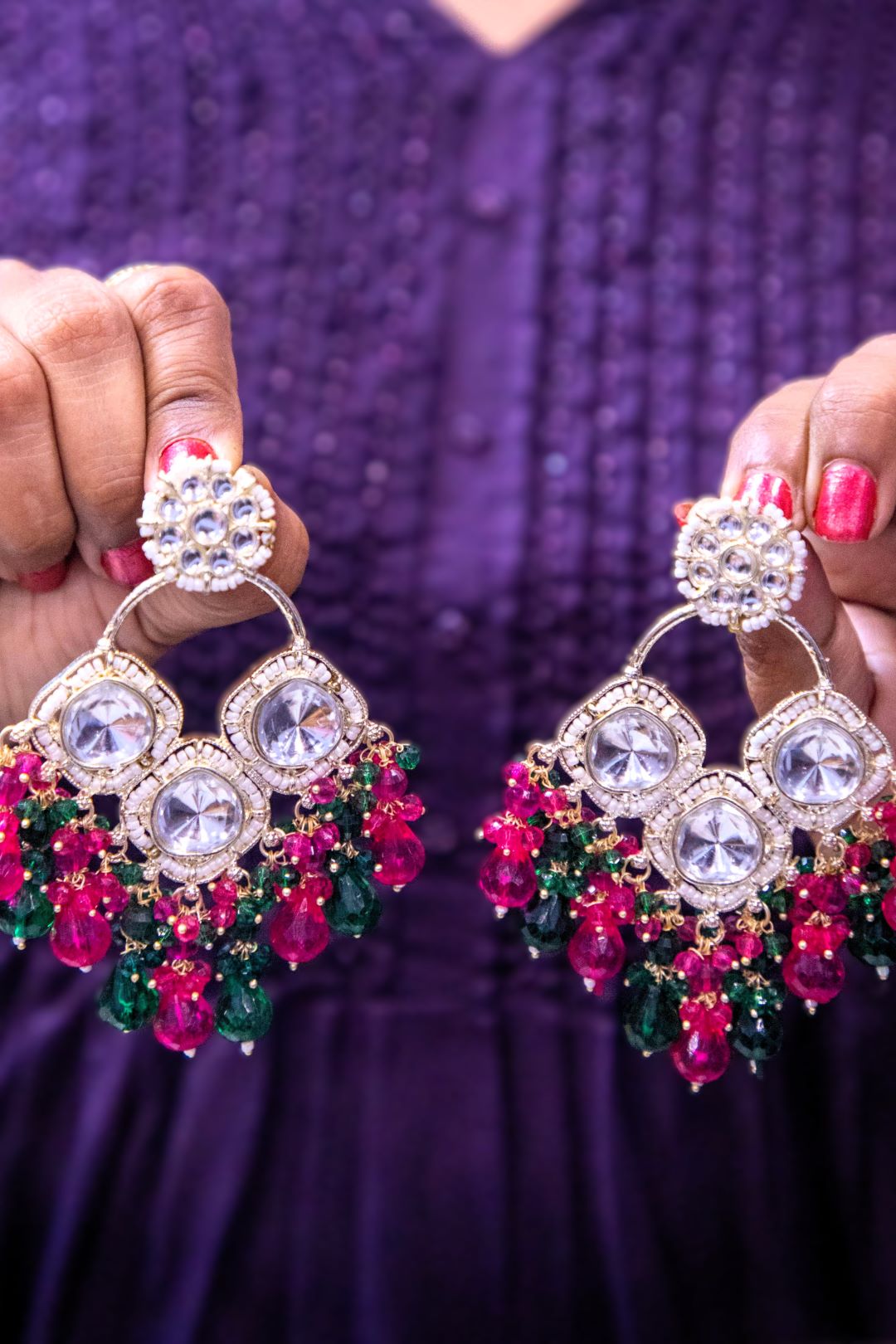 Ruby Green fulwari jhumka