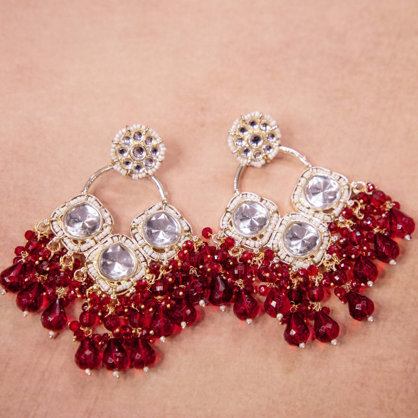 Red fulwari jhumka