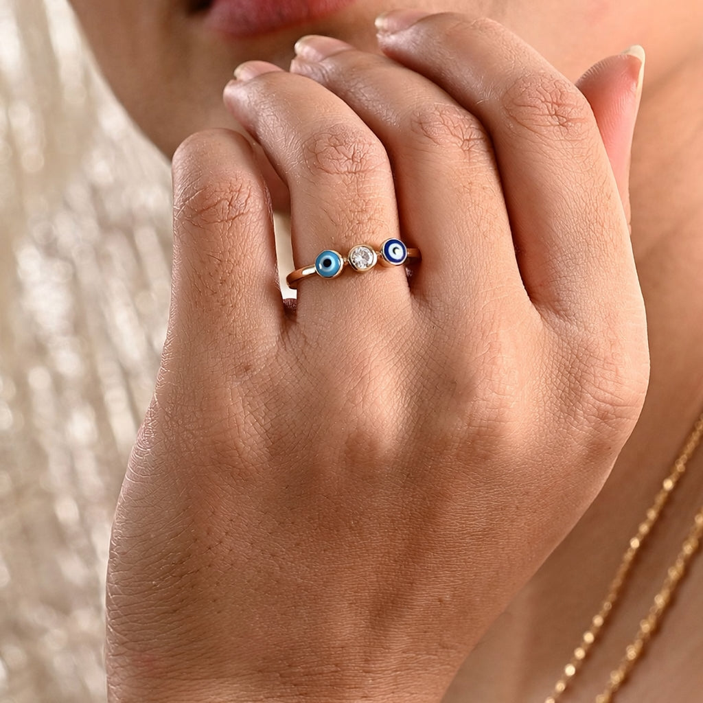 925 Sterling Silver Evil Eye Ring