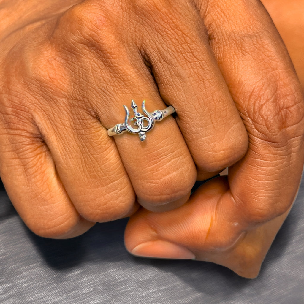 Unisex 925 Sterling Silver Om Ring [Delivery in 6-8 Days]