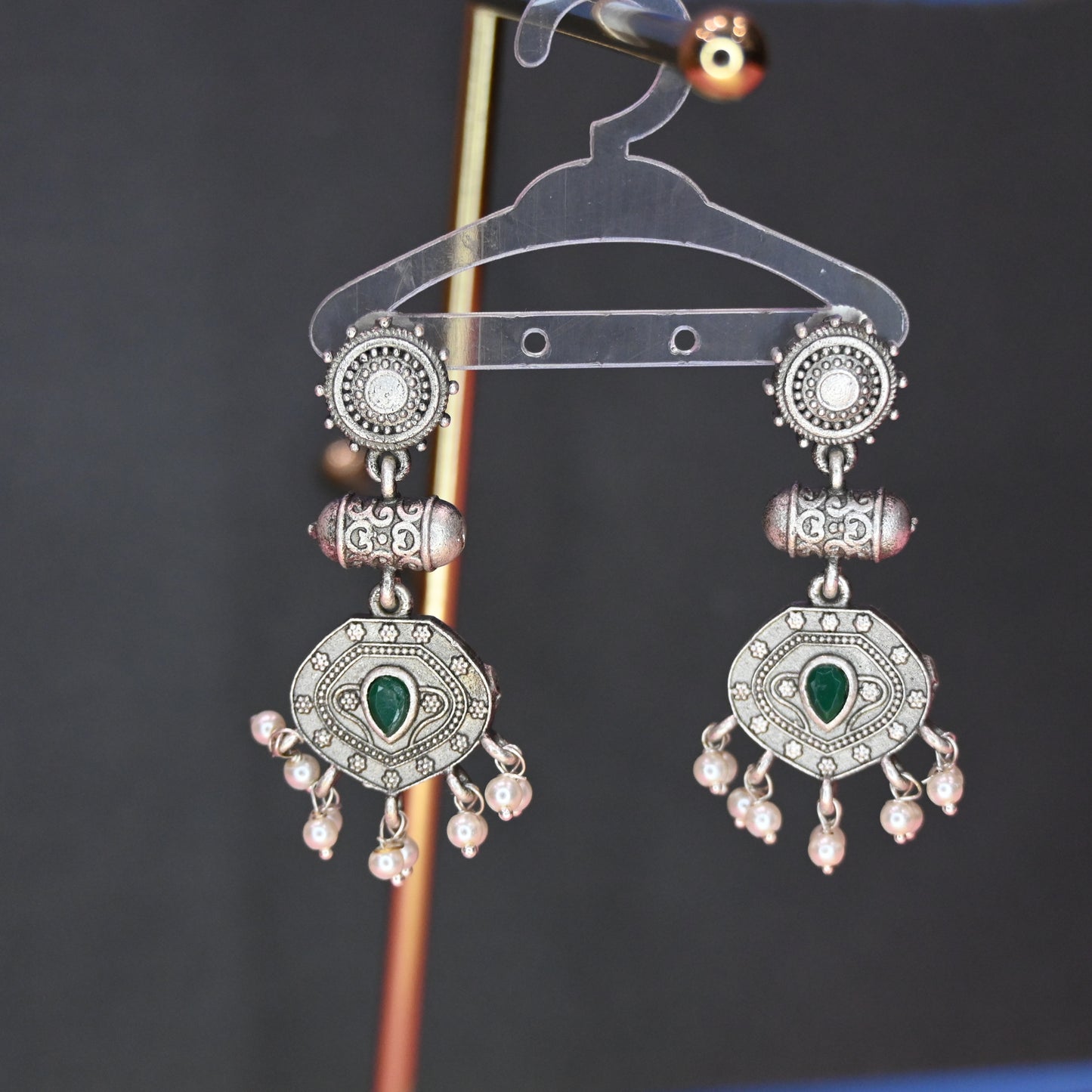 Circle Dangler Green Jhumka