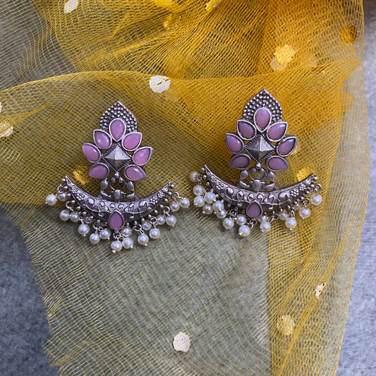 Lavender German Silver Jhumka