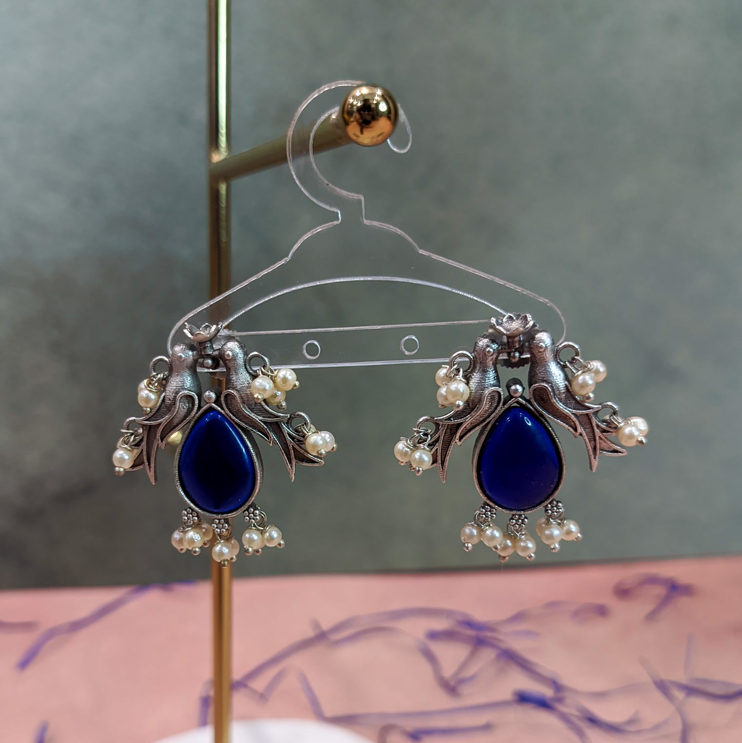 Blue Parrot Premium Silver Earrings