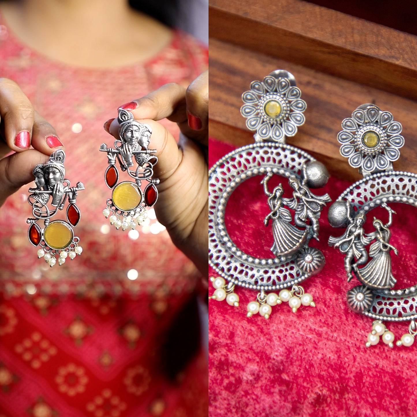 Combo Krishna earrings