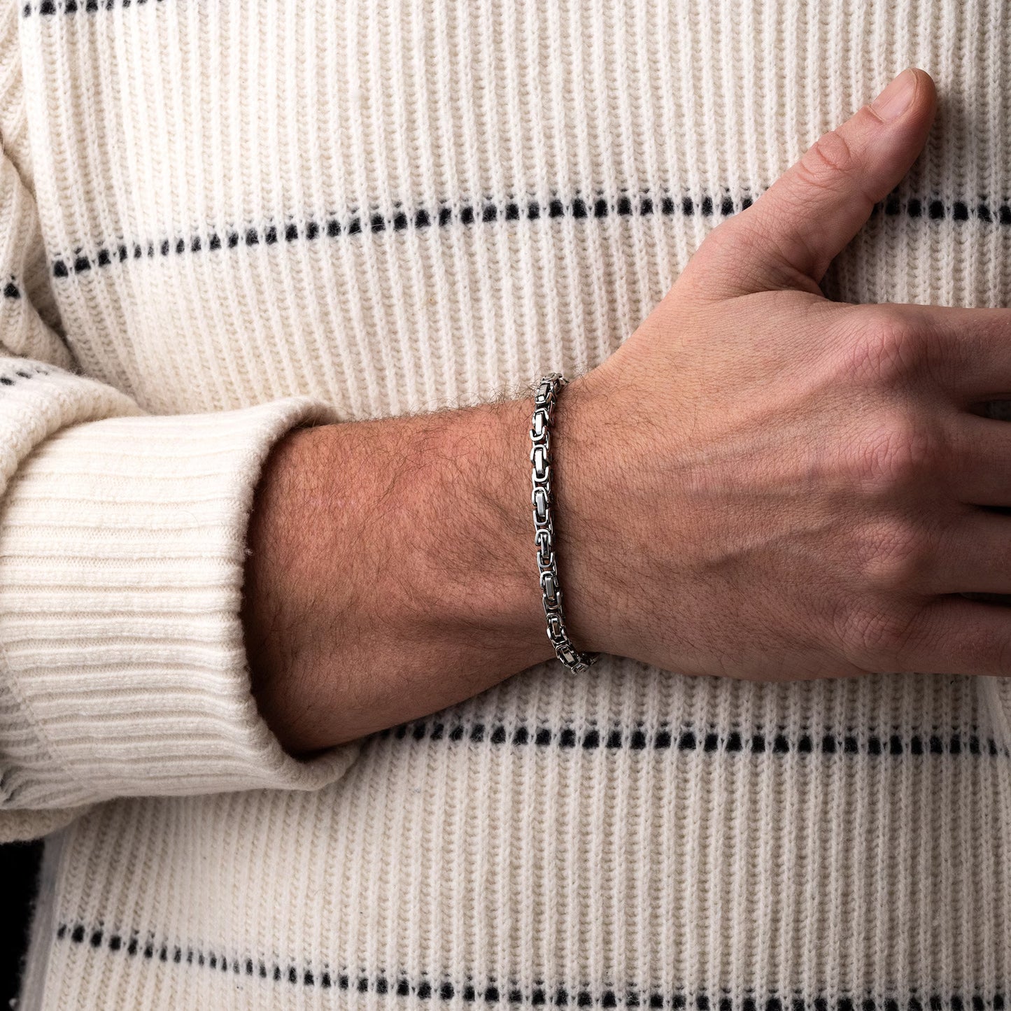 Italian Cut Silver Bracelet