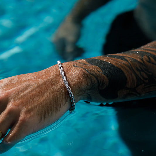 Silver Rope Chain Bracelet