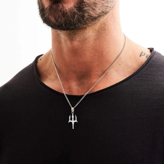 Trident with Box Chain Silver