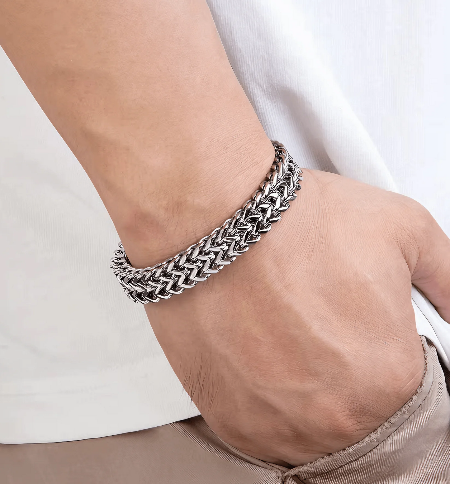 Vintage Curb Link Titanium Steel Bracelet