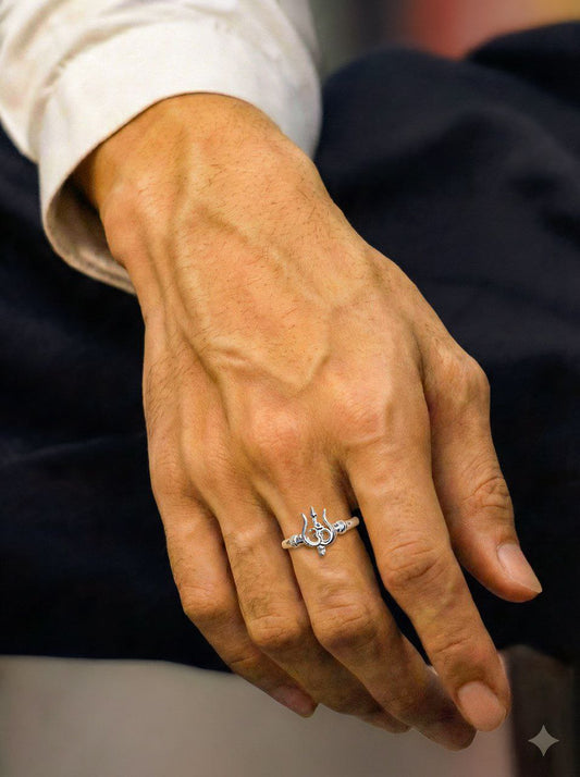 Unisex 925 Sterling Silver Om Ring [Delivery in 6-8 Days]