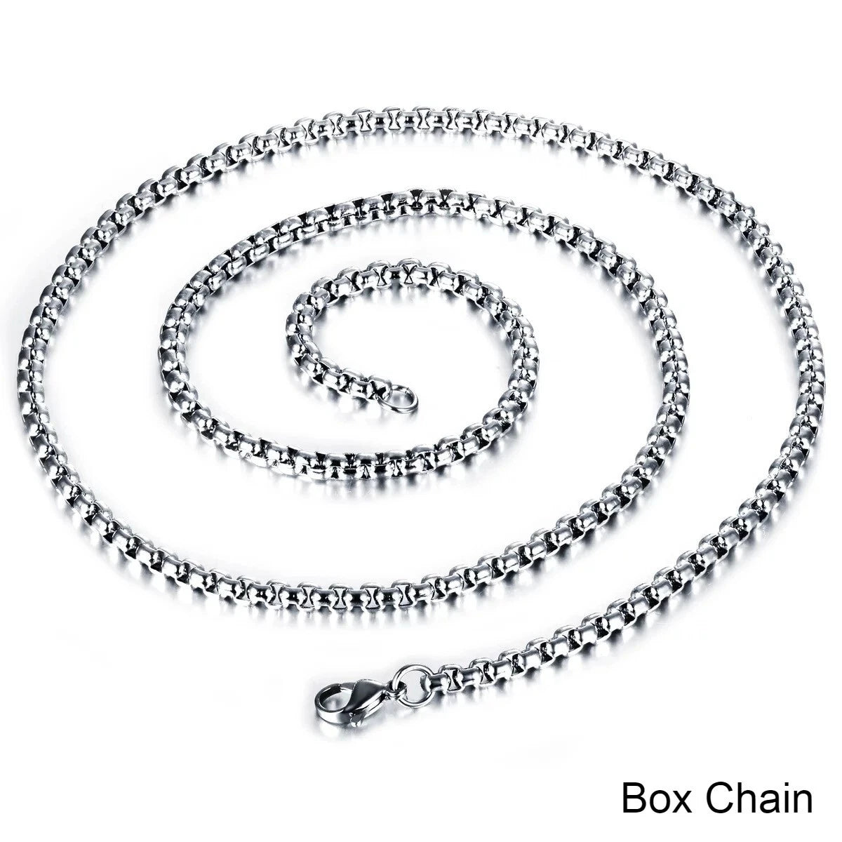 Gothic Snake Cross Necklace with Box Chain Silver