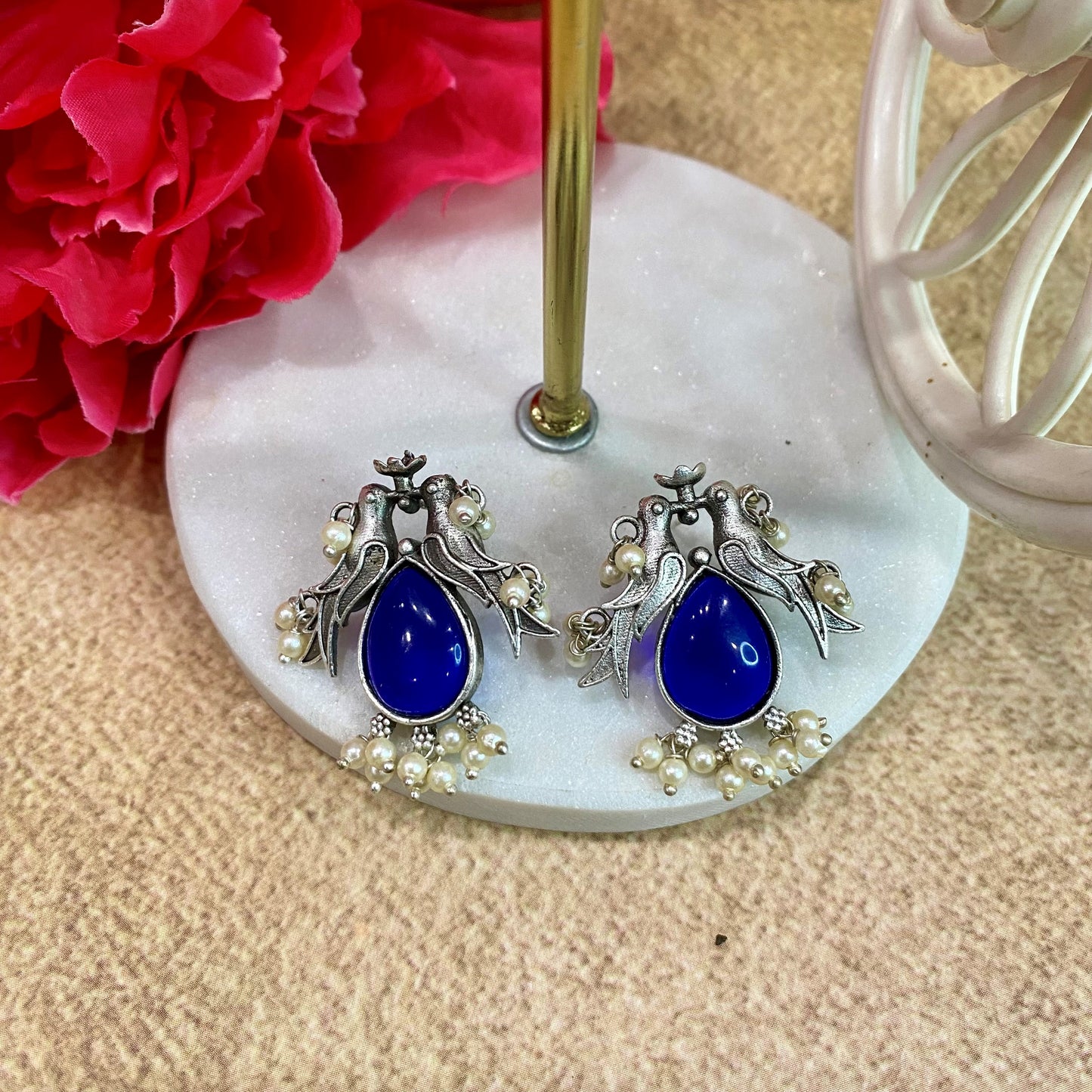 Blue Parrot Premium Silver Earrings