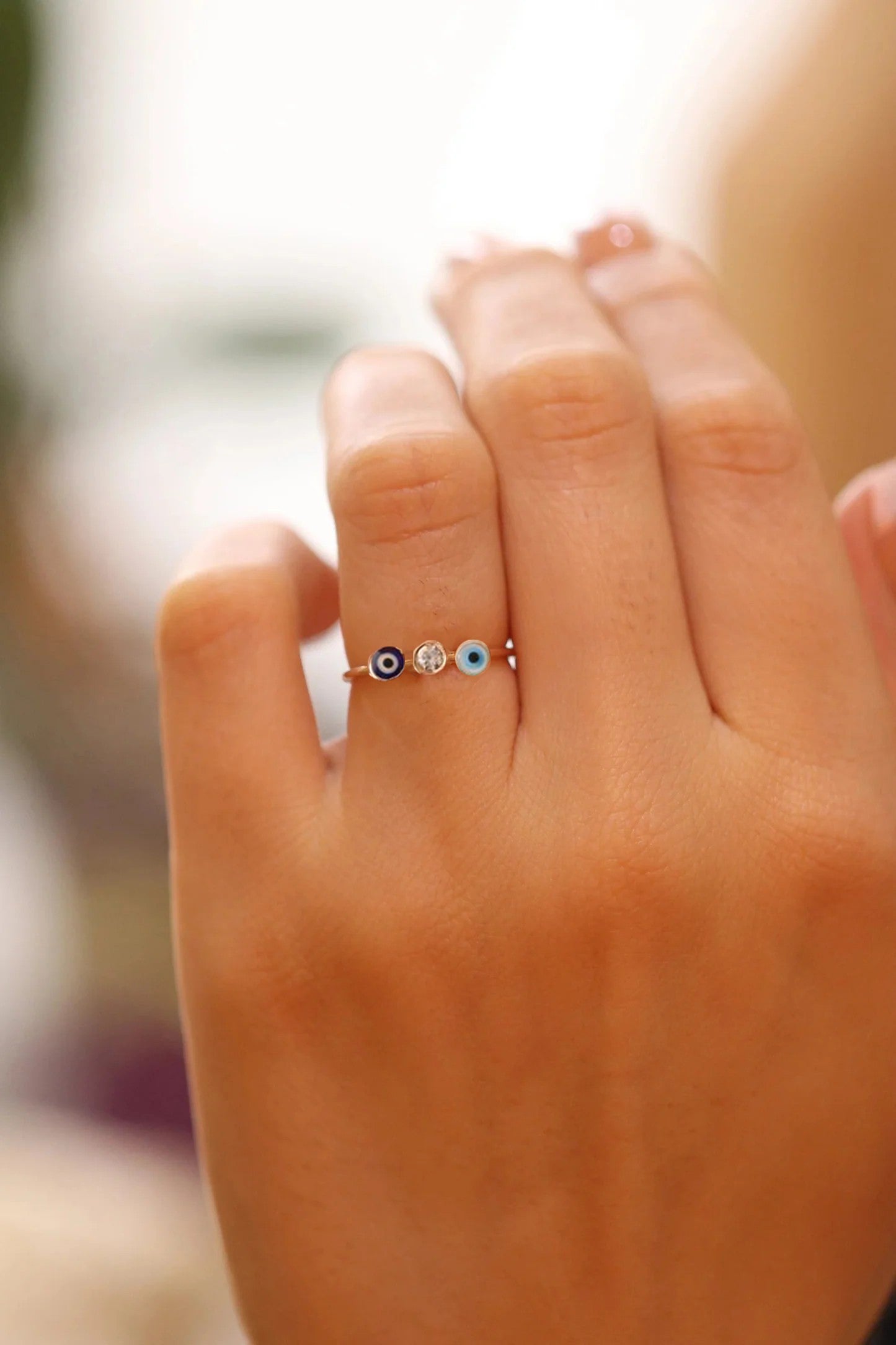 925 Sterling Silver Evil Eye Ring