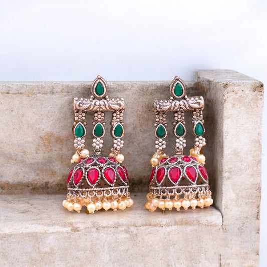 Green Triveni Jhumki